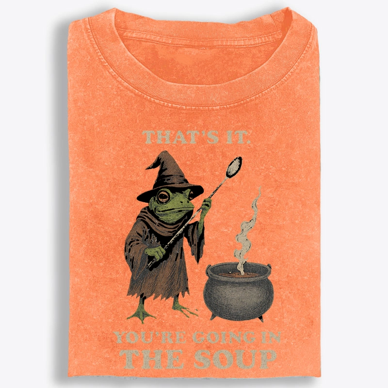 Witchy Frog Soup Threat Retro Washed T-Shirt