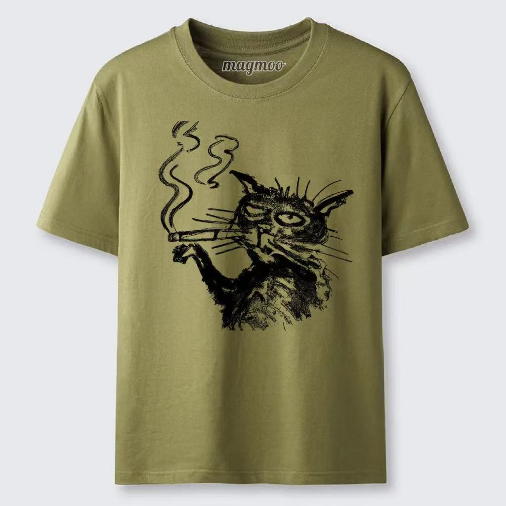 Magmoo Art Smoking Cat T-shirt