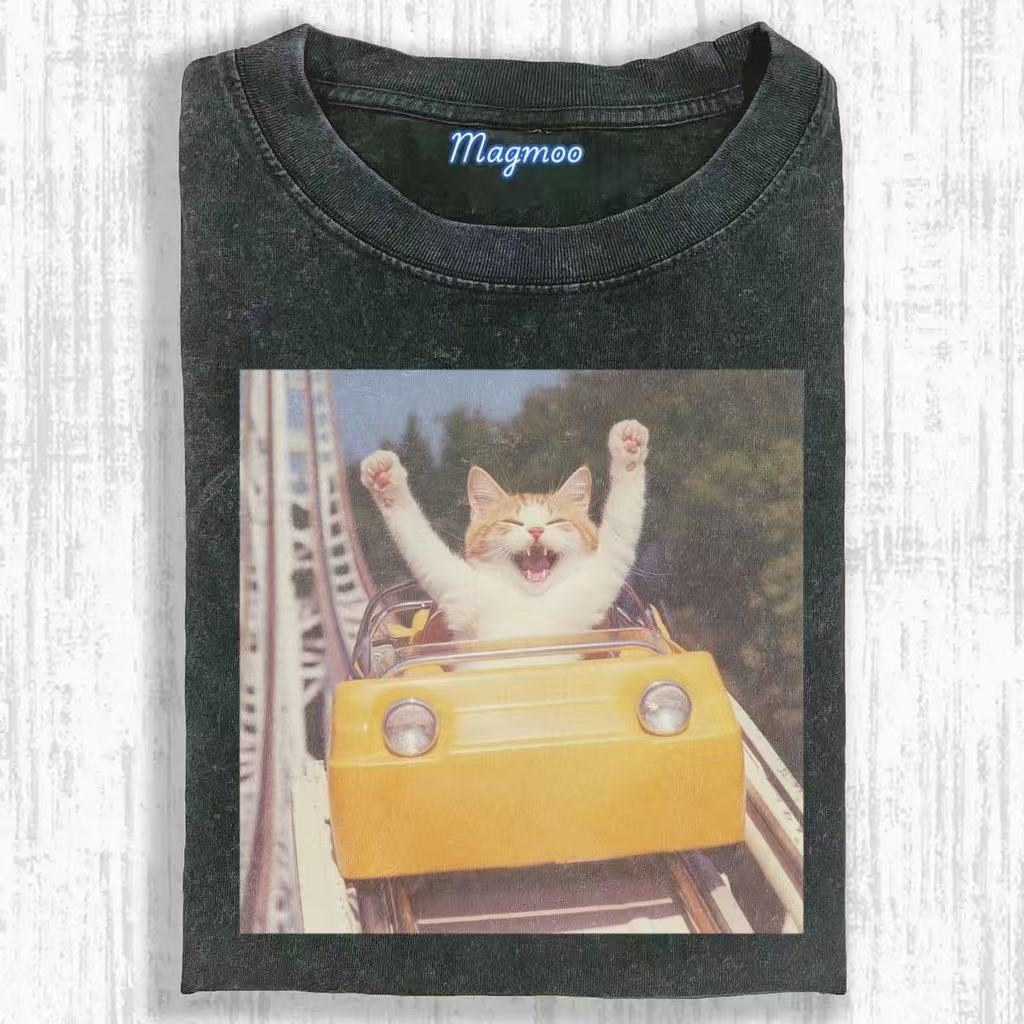 Funny Roller Coaster Cat T-shirt