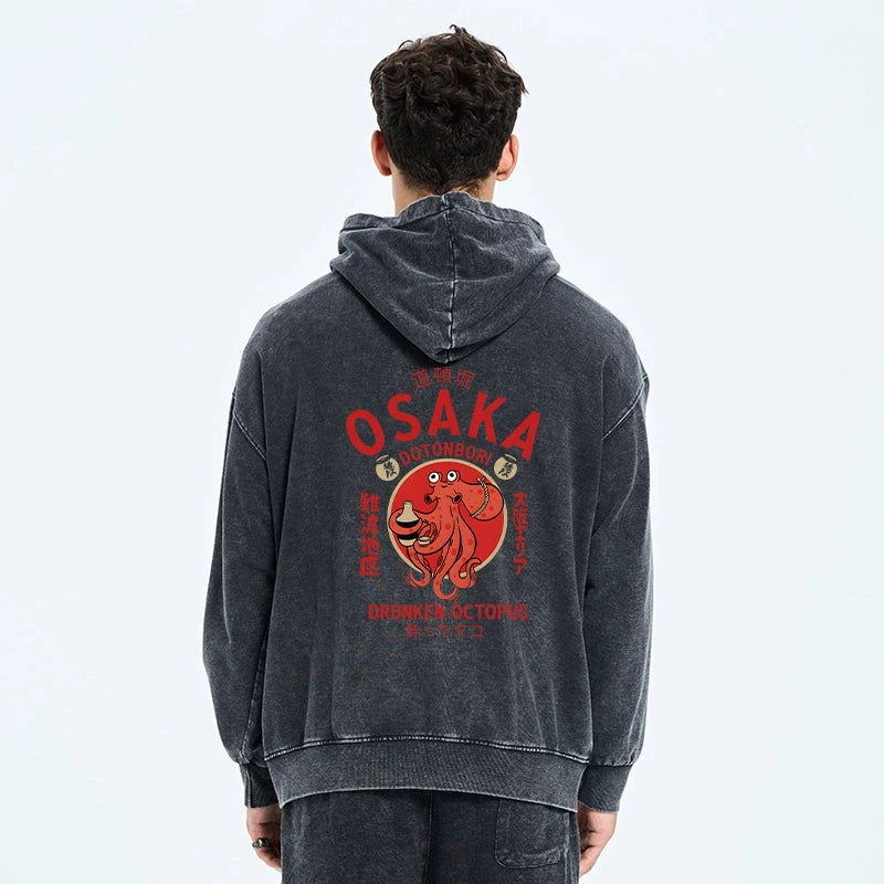 Magmoo Drunken Octopus Japan Washed Zip Hoodie