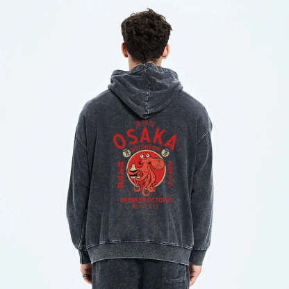 Magmoo Drunken Octopus Japan Washed Zip Hoodie