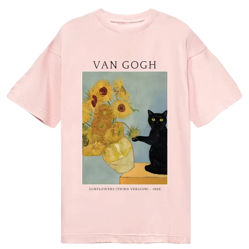 Magmoo Black Cat With Sunflowers Classic T-Shirt