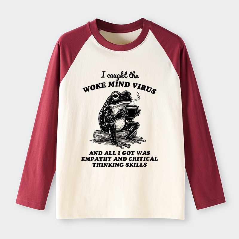 Magmoo Awakened Thinking Virus Frog Raglan Long Sleeve T-shirt