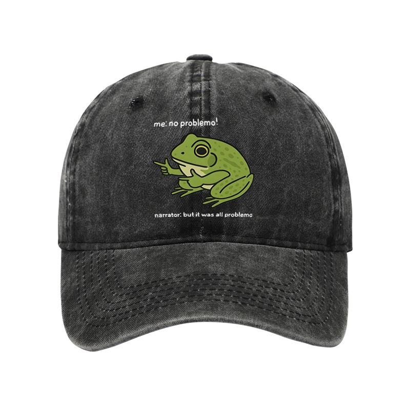 Magmoo Stupid Frog Meme Washed Cap