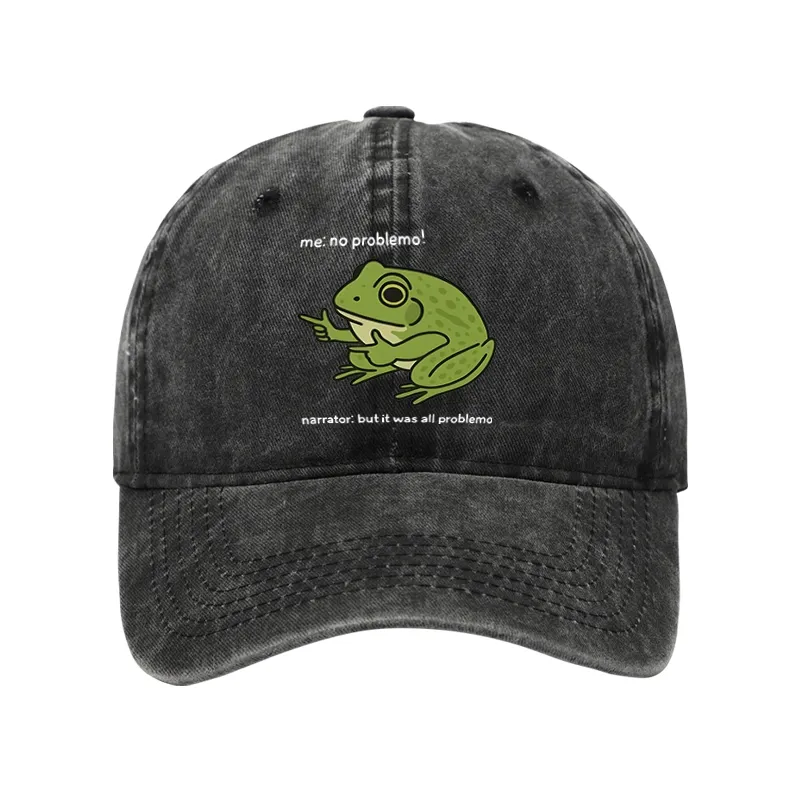 Magmoo Stupid Frog Meme Washed Cap