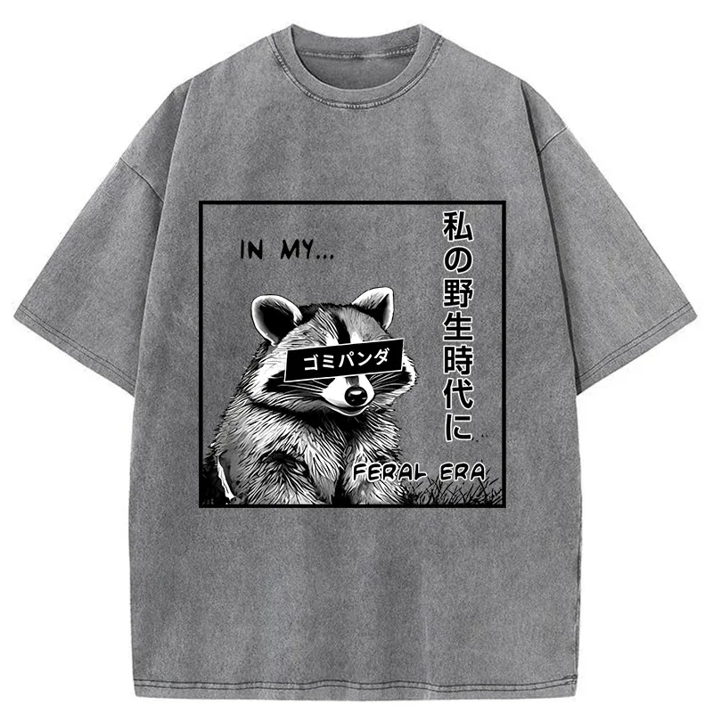 Magmoo Japanese Wild Raccoon Washed T-Shirt