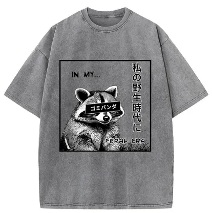 Magmoo Japanese Wild Raccoon Washed T-Shirt