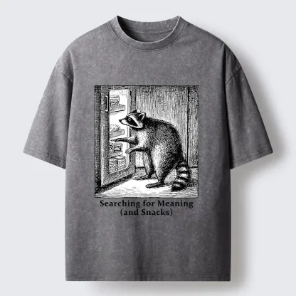 Magmoo Raccoon Searching For Items Washed T-Shirt