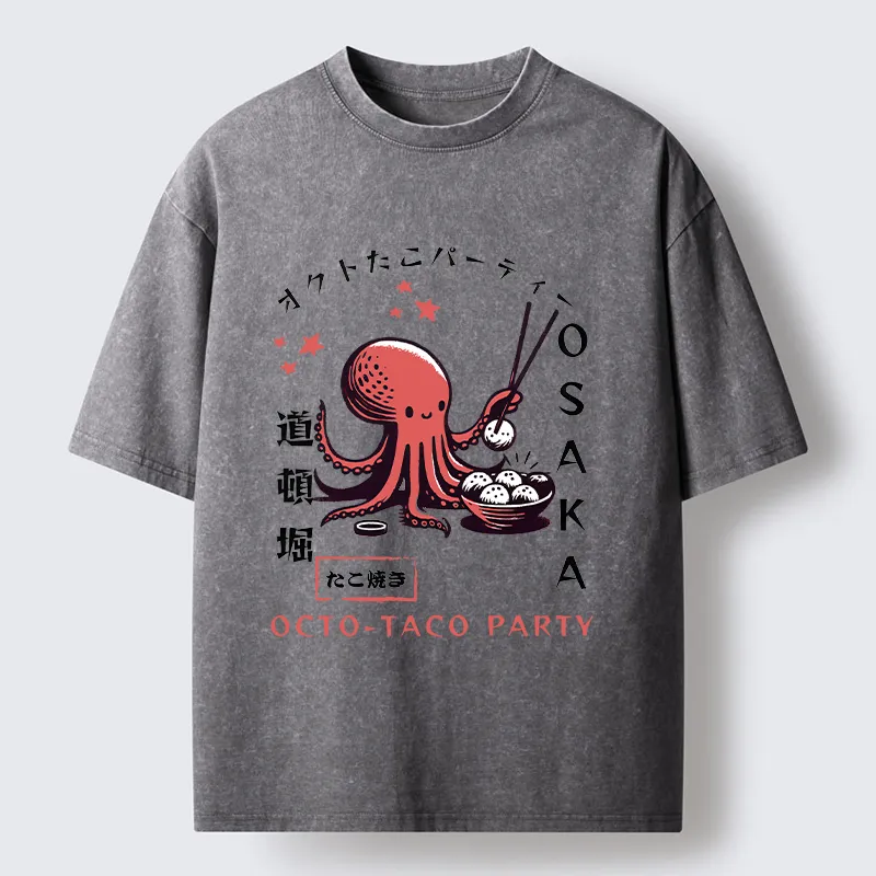 Magmoo Cute Octopus Washed T-Shirt