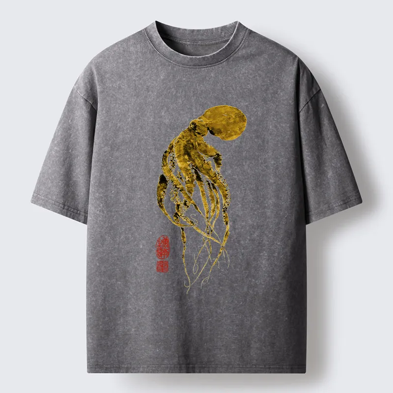Magmoo Golden Octopus Washed T-Shirt