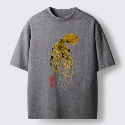 Magmoo Golden Octopus Washed T-Shirt