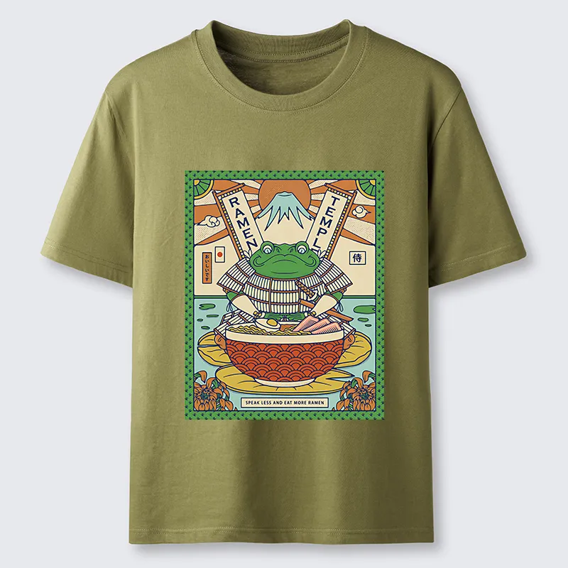 Magmoo Frog Samurai Eating Ramen Classic T-Shirt-Magmoo
