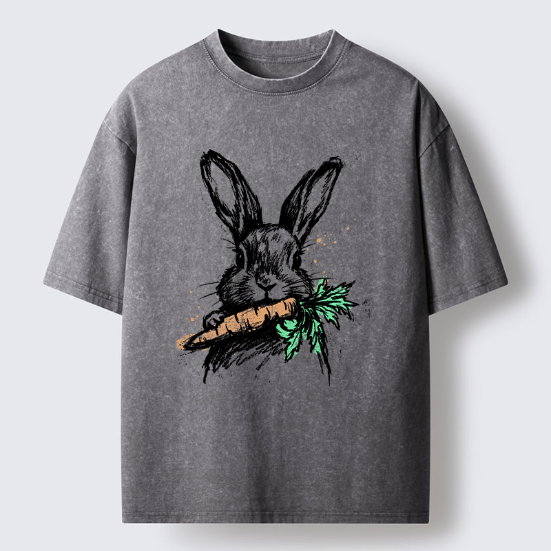 Magmoo Easter Bunny Washed T-Shirt-Magmoo