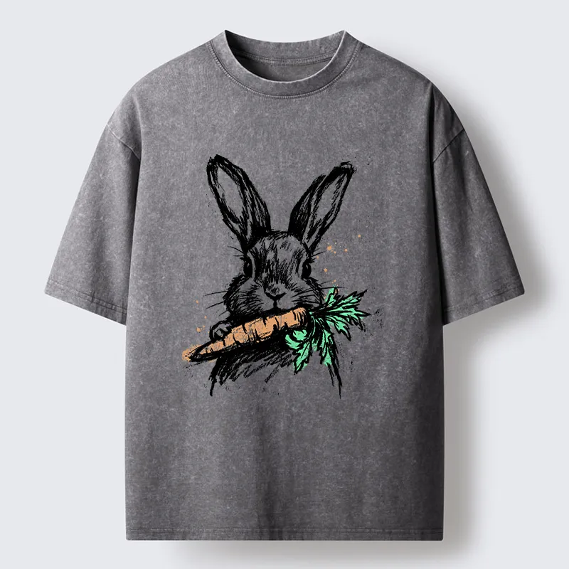 Magmoo Easter Bunny Washed T-Shirt-Magmoo