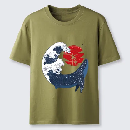 Magmoo Japanese Whale Wave Classic T-Shirt-Magmoo