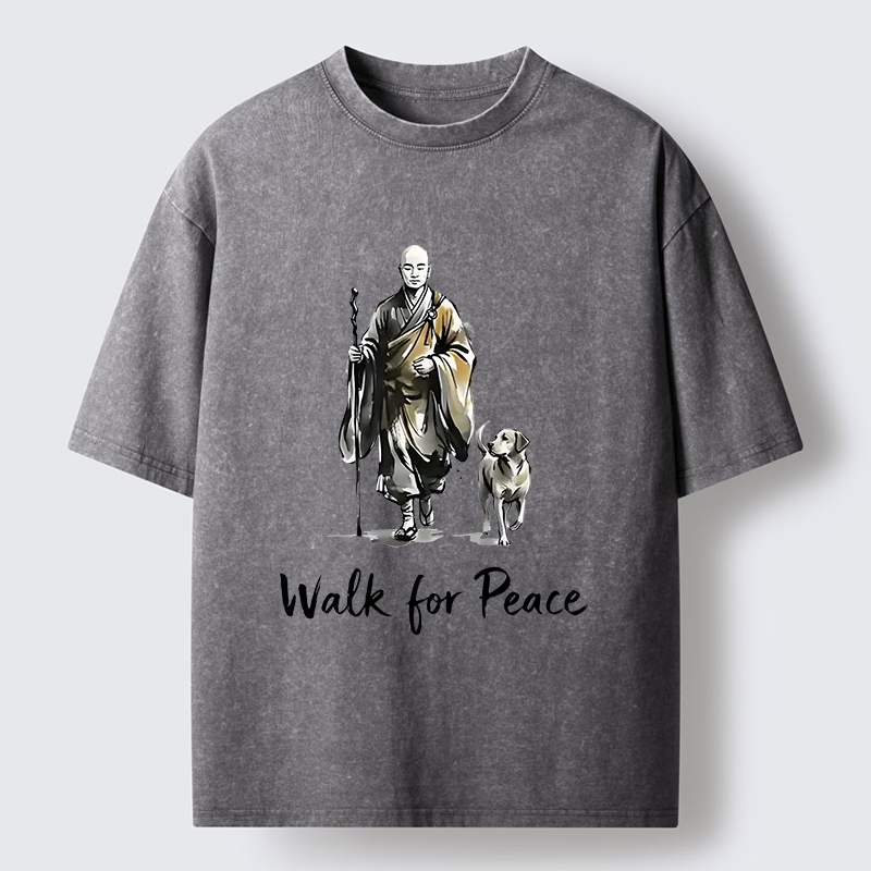 Magmoo Peace Dog Aloka Washed T-Shirt-Magmoo