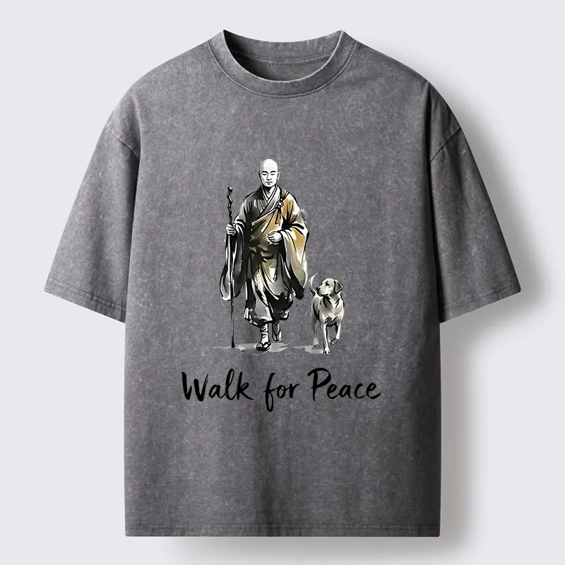 Magmoo Peace Dog Aloka Washed T-Shirt-Magmoo