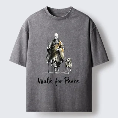 Magmoo Peace Dog Aloka Washed T-Shirt-Magmoo