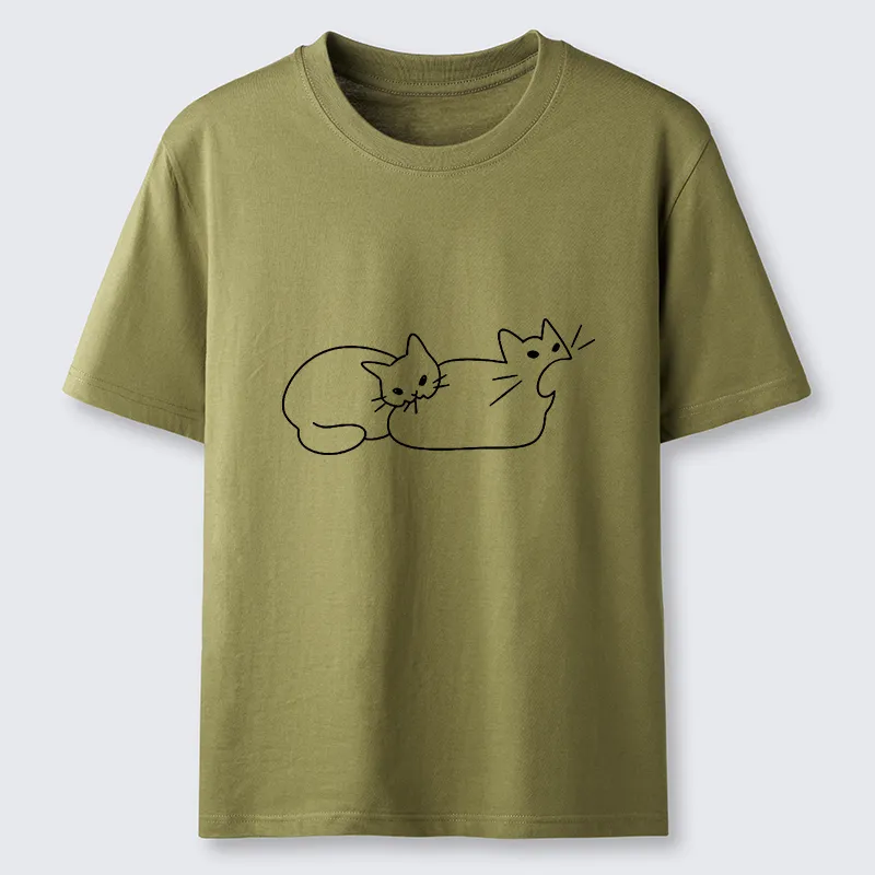 Magmoo Cat Bites Cat Classic T-Shirt-Magmoo