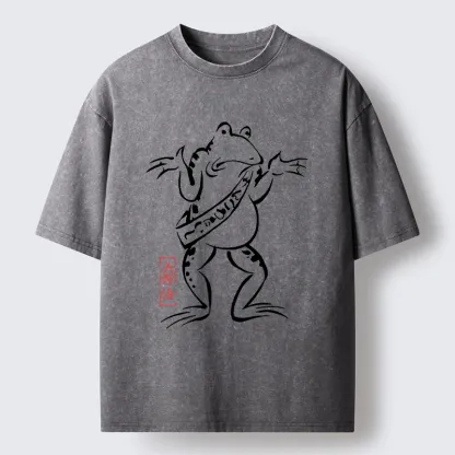 Magmoo Helpless Frog Washed T-Shirt-Magmoo