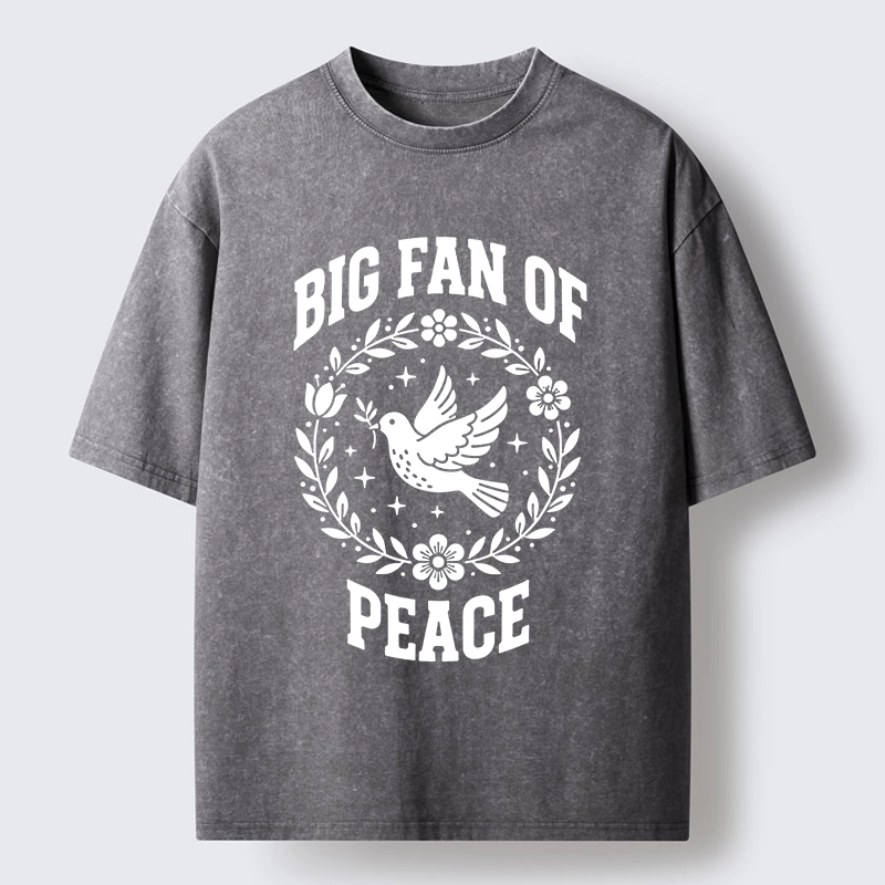 Magmoo Circle of Flower Peace Dove Washed T-Shirt-Magmoo
