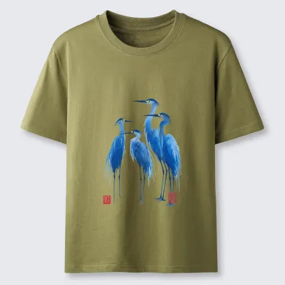 Magmoo Flocks Of Great Blue Herons Classic T-Shirt-Magmoo