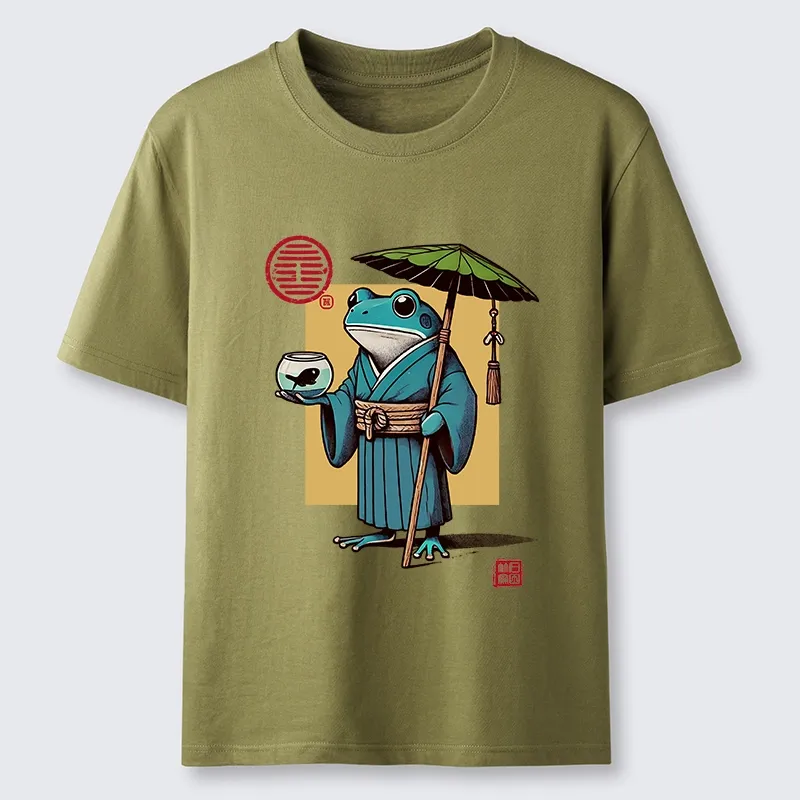 Magmoo Green Frog Samurai Classic T-Shirt-Magmoo