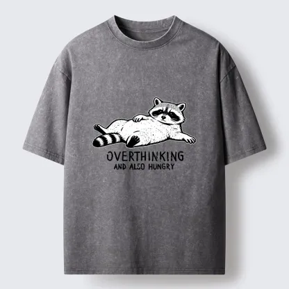 Magmoo Hungry Overthinking Raccoon Washed T-Shirt
