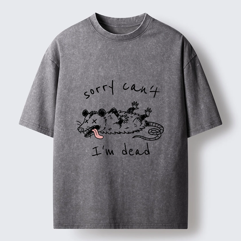 Magmoo Opossum Dead Mode Funny Life Washed T-Shirt