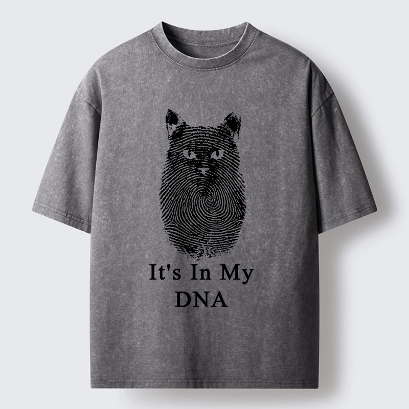 Magmoo Fingerprint Cat DNA Print Washed T-Shirt
