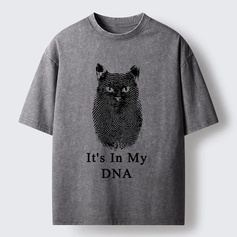 Magmoo Fingerprint Cat DNA Print Washed T-Shirt