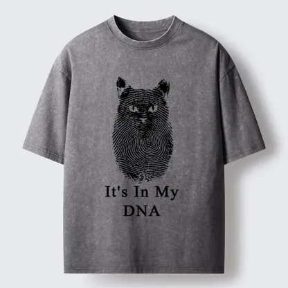 Magmoo Fingerprint Cat DNA Print Washed T-Shirt