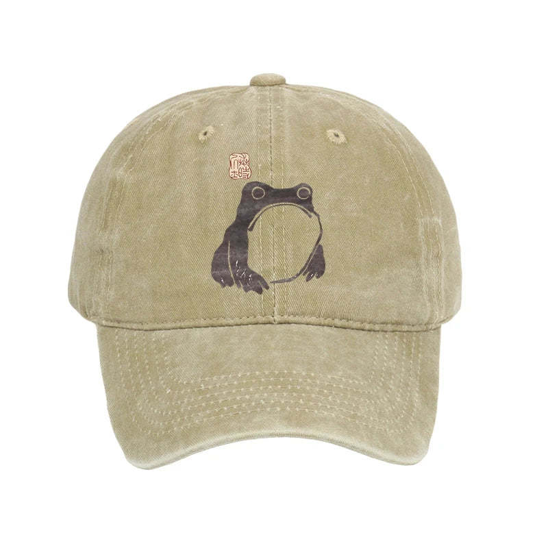 Magmoo Matsumoto Hoji Woodblock Print Frog Washed Cap