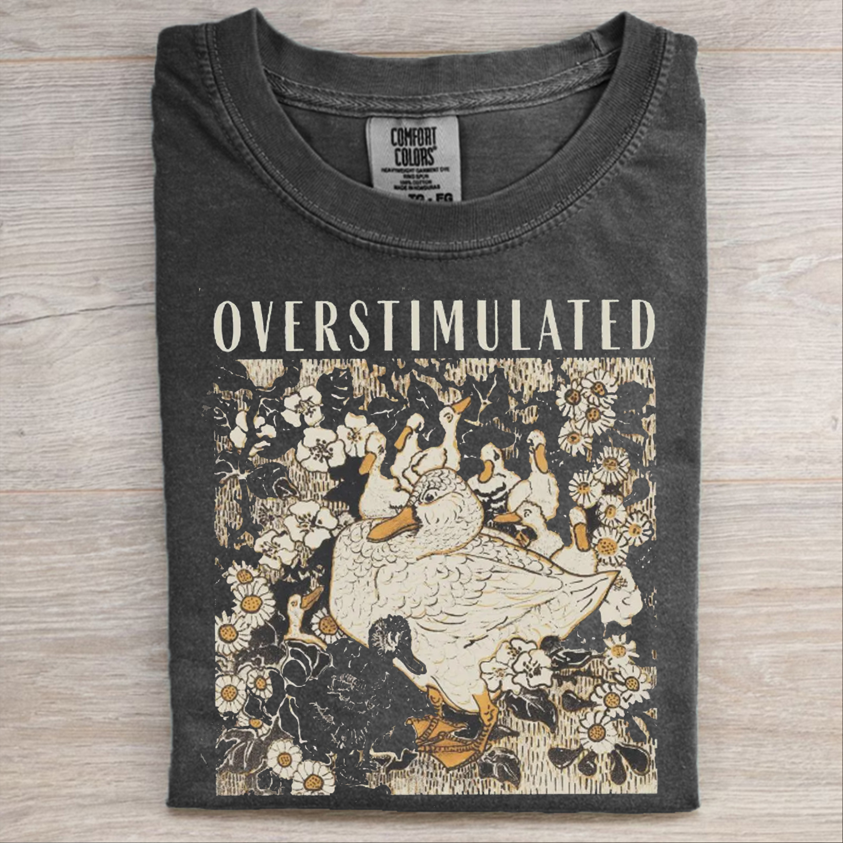 Overstimulated Mama Duck T-shirt-Magmoo