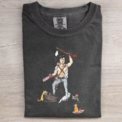 Ash with Cats Horror Shirt/Sweatshirt-Magmoo