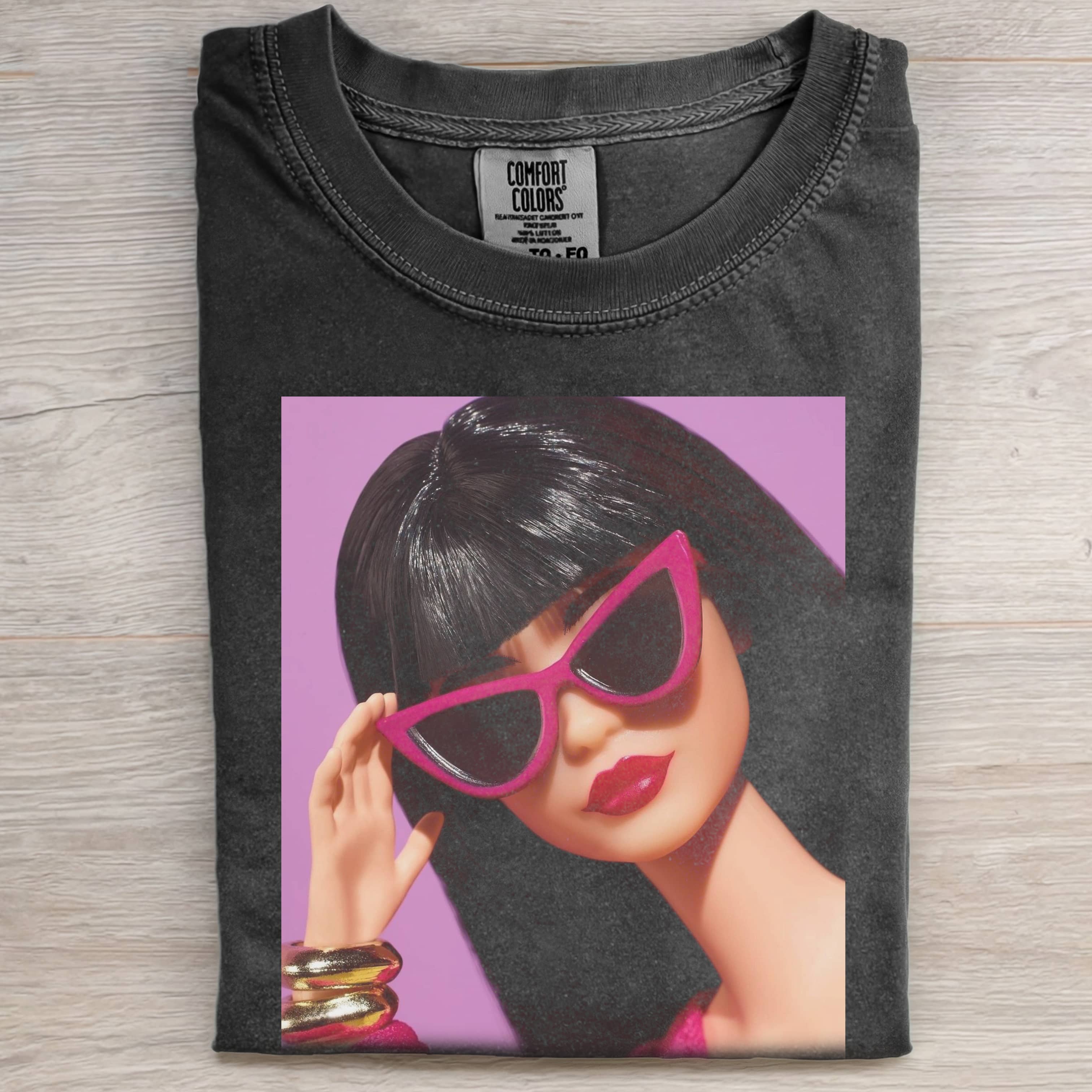 PINK SUNGLASSES BARBIECORE MEME TEE-Magmoo