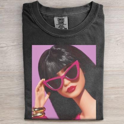 PINK SUNGLASSES BARBIECORE MEME TEE-Magmoo