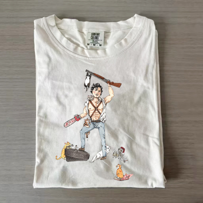 Ash with Cats Horror Shirt/Sweatshirt-Magmoo