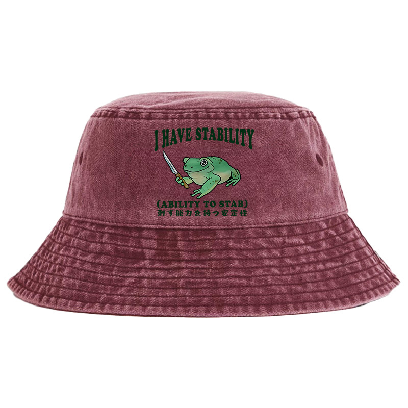 Magmoo Mentally Stable Assassin Frog Washed Bucket Hat