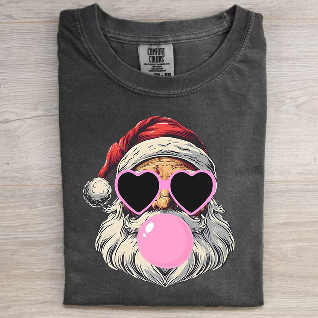 Santa Blowing Bubble T-shirt-Magmoo