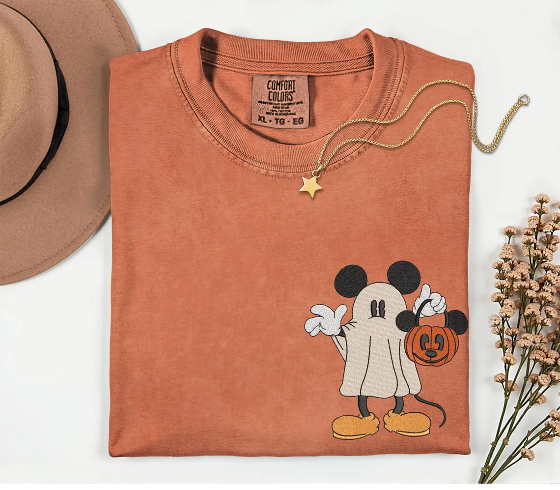 Halloween Embroidery Spooky Shirt