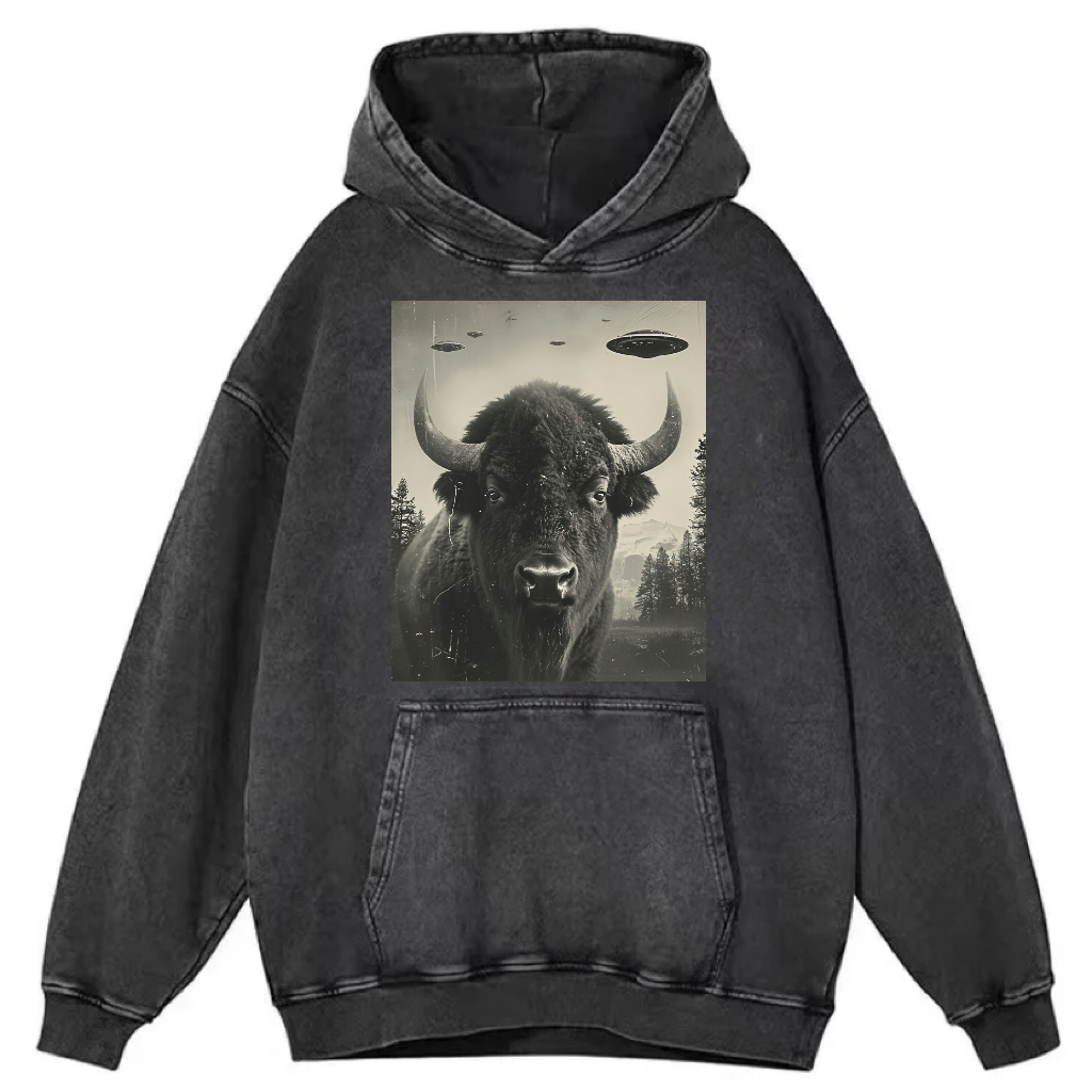 Funny Animal Selfie With UFO Art Acid Wash Shirt/Sweatshirt/Hoodie