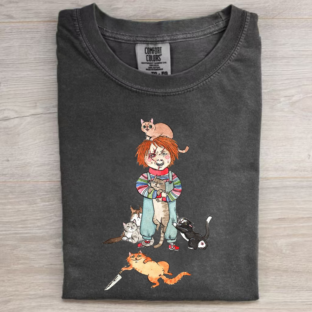 Horror Icons As Cat Lovers Shirt/Sweatshirt-Magmoo
