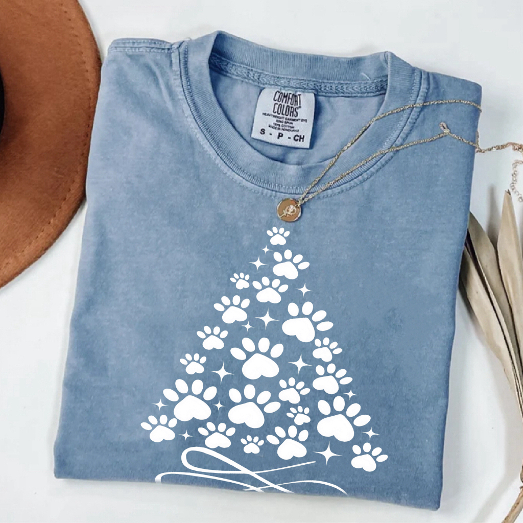 Cute Paw Christmas Tree Shirt/Sweatshirt