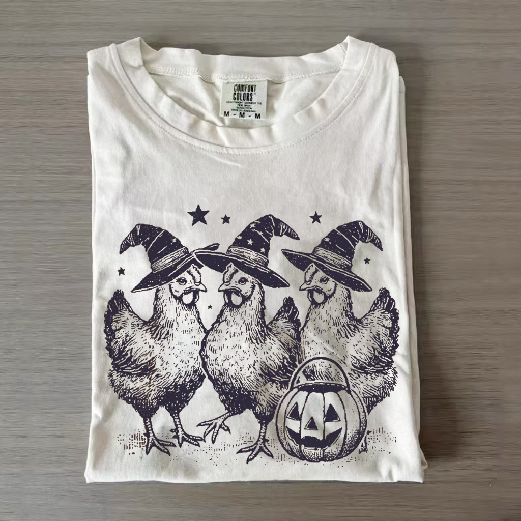Chicken Witches Halloween T-shirt-Magmoo