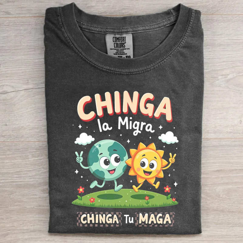 Retro Chinga La Migra T-shirt-Magmoo
