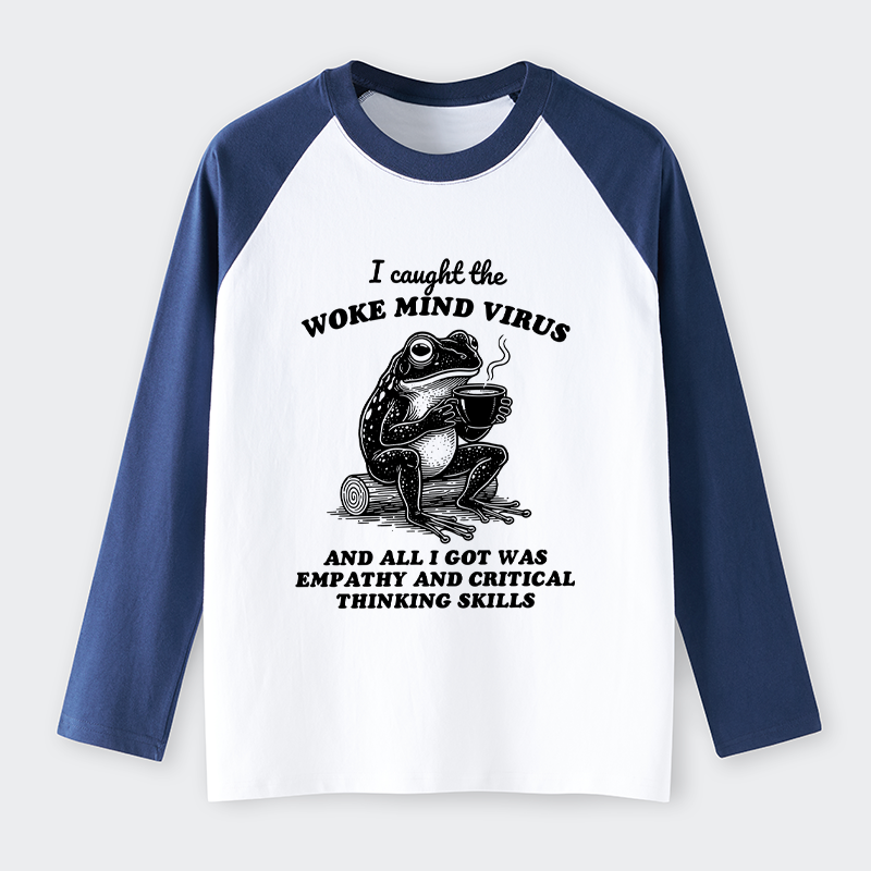 Magmoo Awakened Thinking Virus Frog Raglan Long Sleeve T-shirt