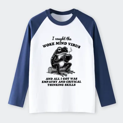 Magmoo Awakened Thinking Virus Frog Raglan Long Sleeve T-shirt