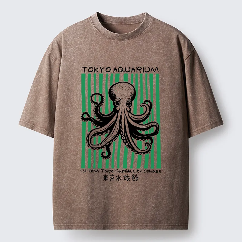 Magmoo Cute Tokyo Octopus Washed T-Shirt