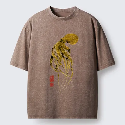 Magmoo Golden Octopus Washed T-Shirt